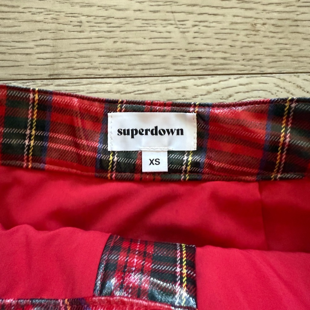 Superdown Red and Black Plaid Mini Skirt - Picture 3 of 3